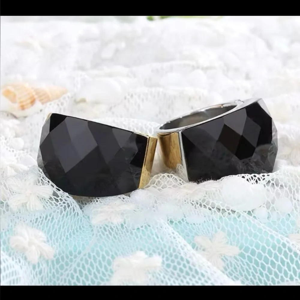 Swarovski elements gold plated ring size 7 on steel nirvana SSBG7